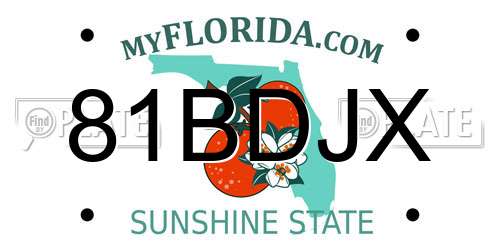 81BDJX Florida License Plate