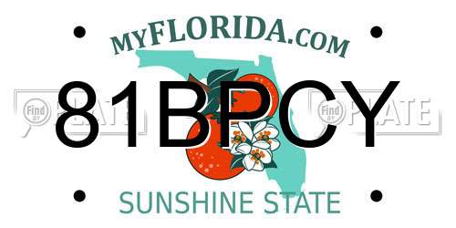 81BPCY Florida License Plate