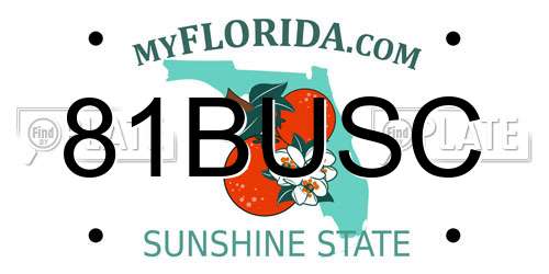 81BUSC Florida License Plate