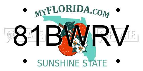 81BWRV Florida License Plate