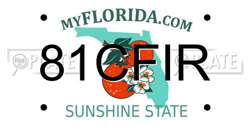 81CFIR Florida License Plate
