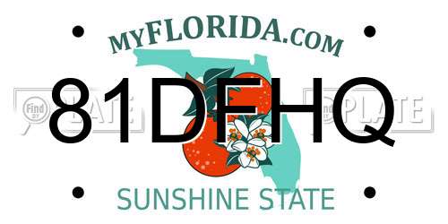 81DFHQ Florida License Plate