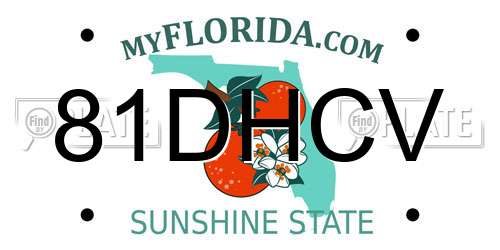81DHCV Florida License Plate