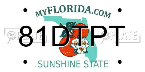 81DTPT Florida License Plate