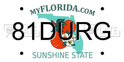 81DURG Florida License Plate