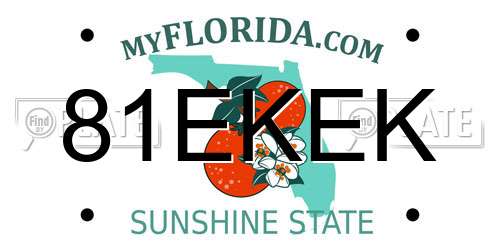 81EKEK Florida License Plate
