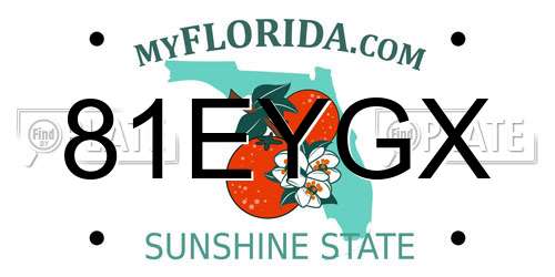 81EYGX Florida License Plate