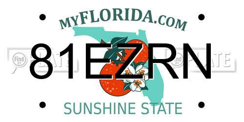 81EZRN Florida License Plate