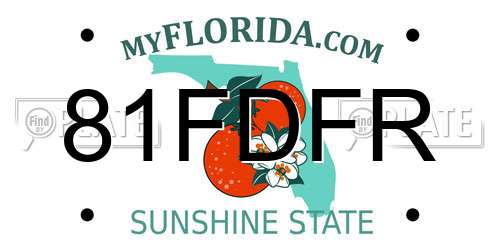 81FDFR Florida License Plate