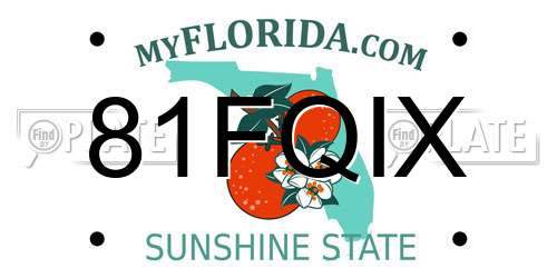81FQIX Florida License Plate