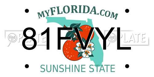 81FVYL Florida License Plate