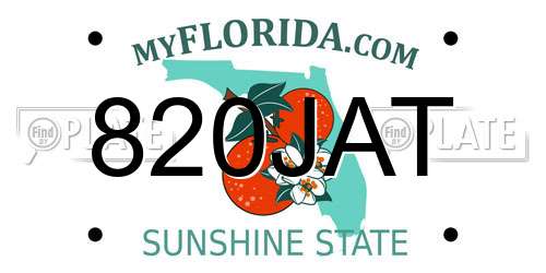 820JAT Florida License Plate