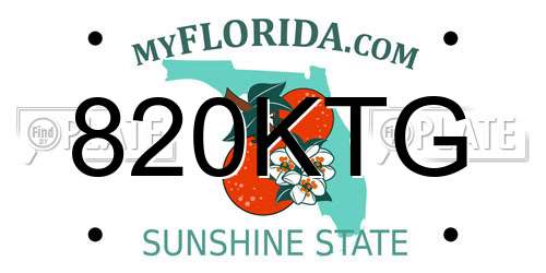 820KTG Florida License Plate