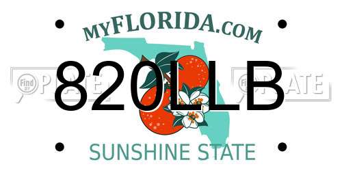 820LLB Florida License Plate