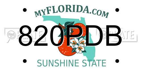 820PDB Florida License Plate