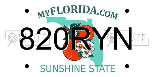 820RYN Florida License Plate