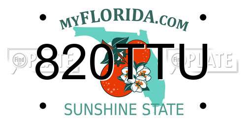 820TTU Florida License Plate