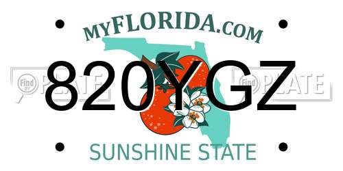 820YGZ Florida License Plate