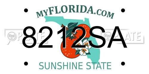 8212SA Florida License Plate