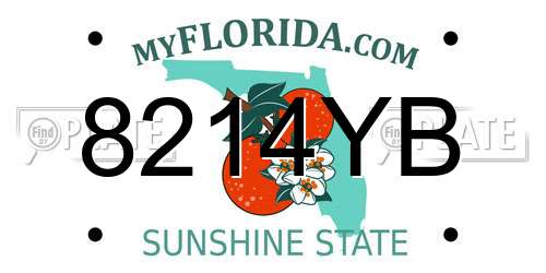 8214YB Florida License Plate