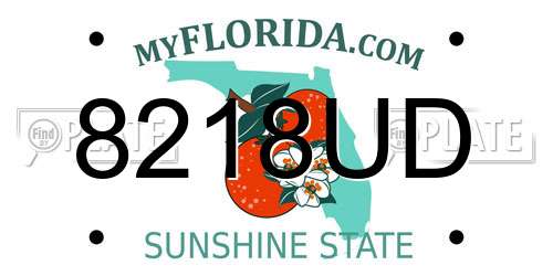 8218UD Florida License Plate
