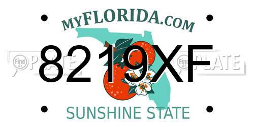 8219XF Florida License Plate