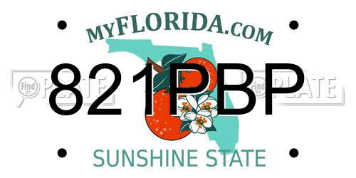 821PBP Florida License Plate