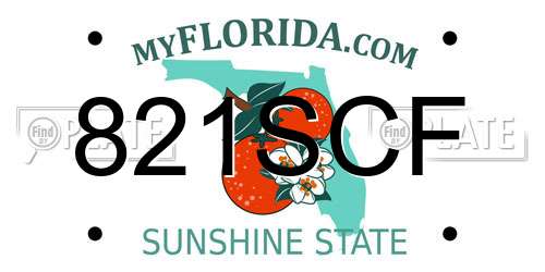 821SCF Florida License Plate