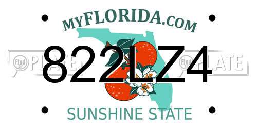 822LZ4 Florida License Plate
