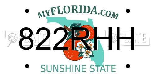 822RHH Florida License Plate