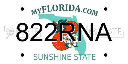 822RNA Florida License Plate