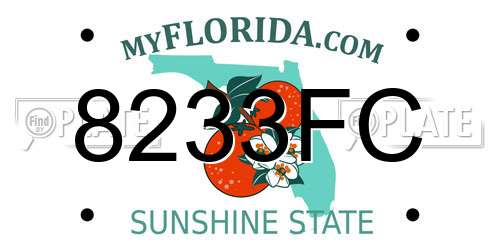 8233FC Florida License Plate