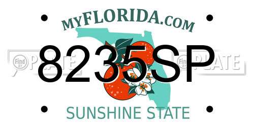 8235SP Florida License Plate