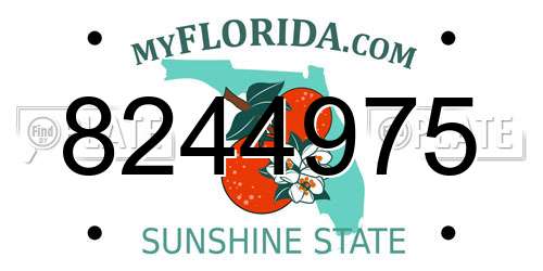 8244975 Florida License Plate