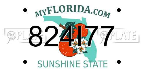 824I77 Florida License Plate