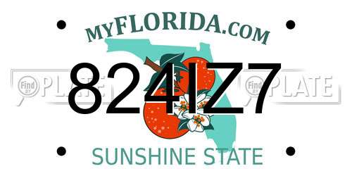 824IZ7 Florida License Plate