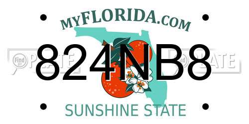 824NB8 Florida License Plate