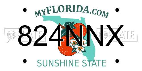 824NNX Florida License Plate