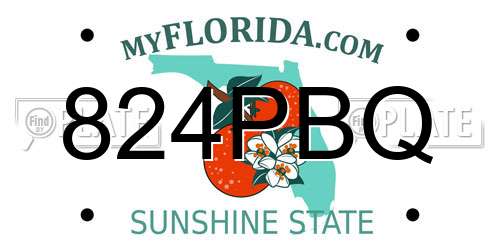 824PBQ Florida License Plate