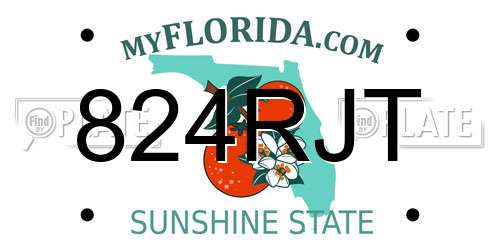 824RJT Florida License Plate