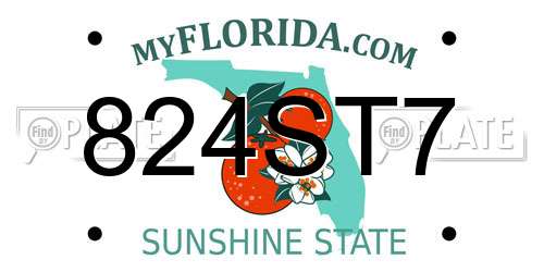 824ST7 Florida License Plate