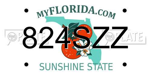 824SZZ Florida License Plate