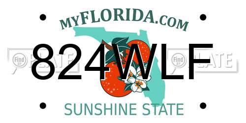 824WLF Florida License Plate