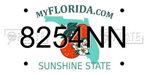 8254NN Florida License Plate