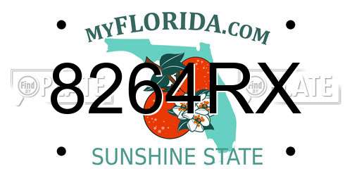 8264RX Florida License Plate