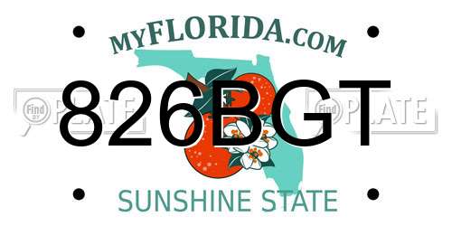 826BGT Florida License Plate