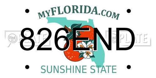 826END Florida License Plate