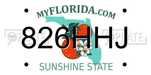 826HHJ Florida License Plate