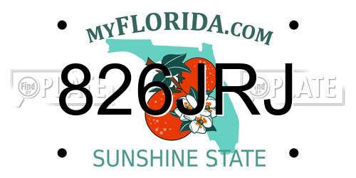 826JRJ Florida License Plate