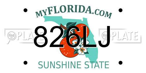 826LJ Florida License Plate